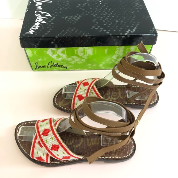 Sam Edelman Shoes - Sam Edelman Tribal beaded wrap leather sandals
